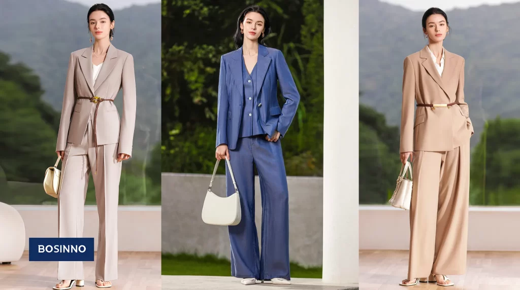 The ladies are wearing suits