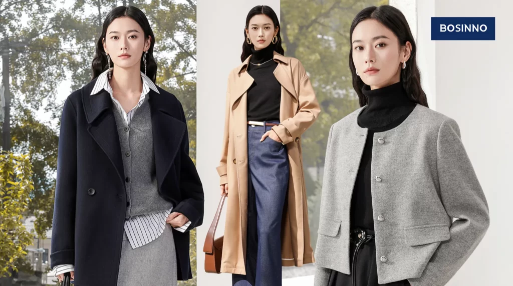 Model in a women's suit