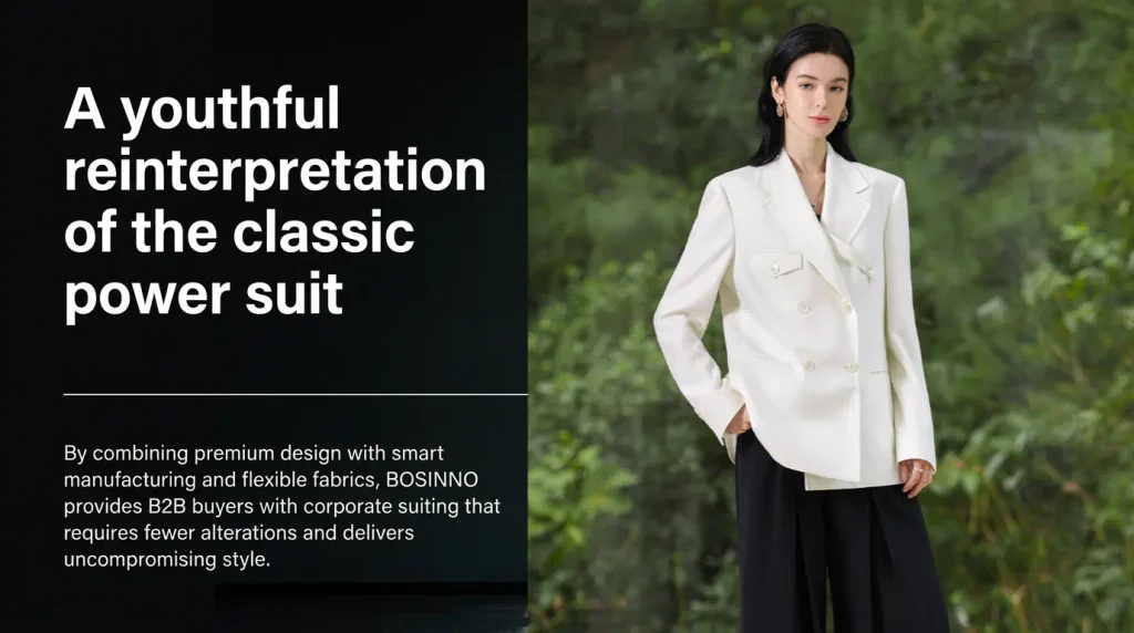 A youthfulreinterpretationof the classicpower suit